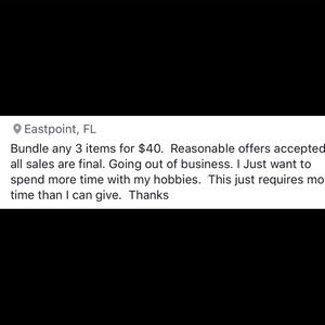 Bundle Sale 3 Items for $40 or reasonable offer